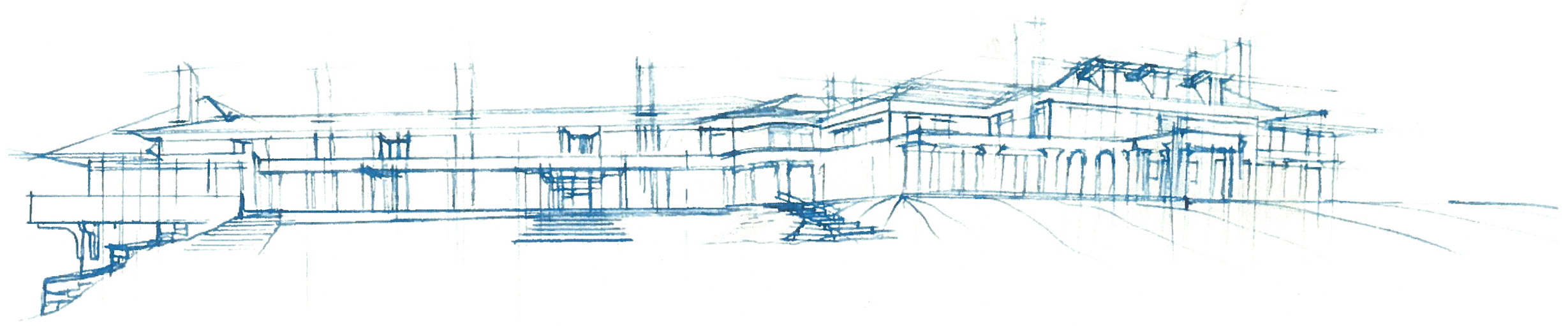 Architectural drawing of the renewed Three Hills estate