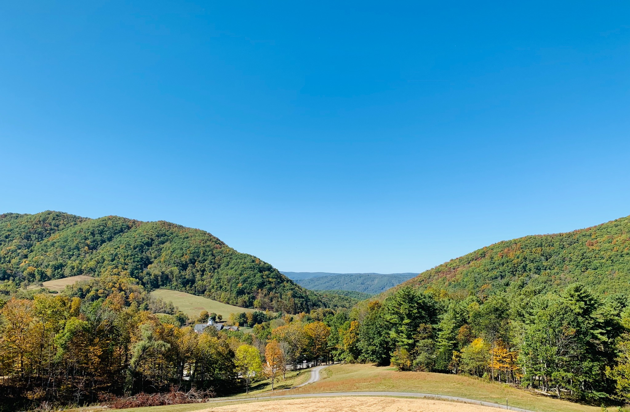 The mountain and valley view from Three Hills in Warm Springs, Virginia